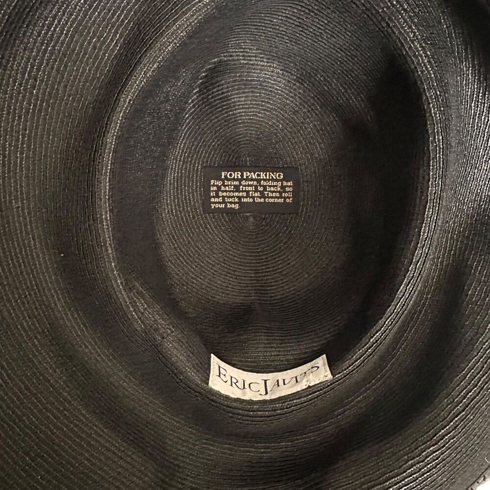 ERIC‎ JAVITS Packable Wide Brim Hat Black - Picture 4 of 4